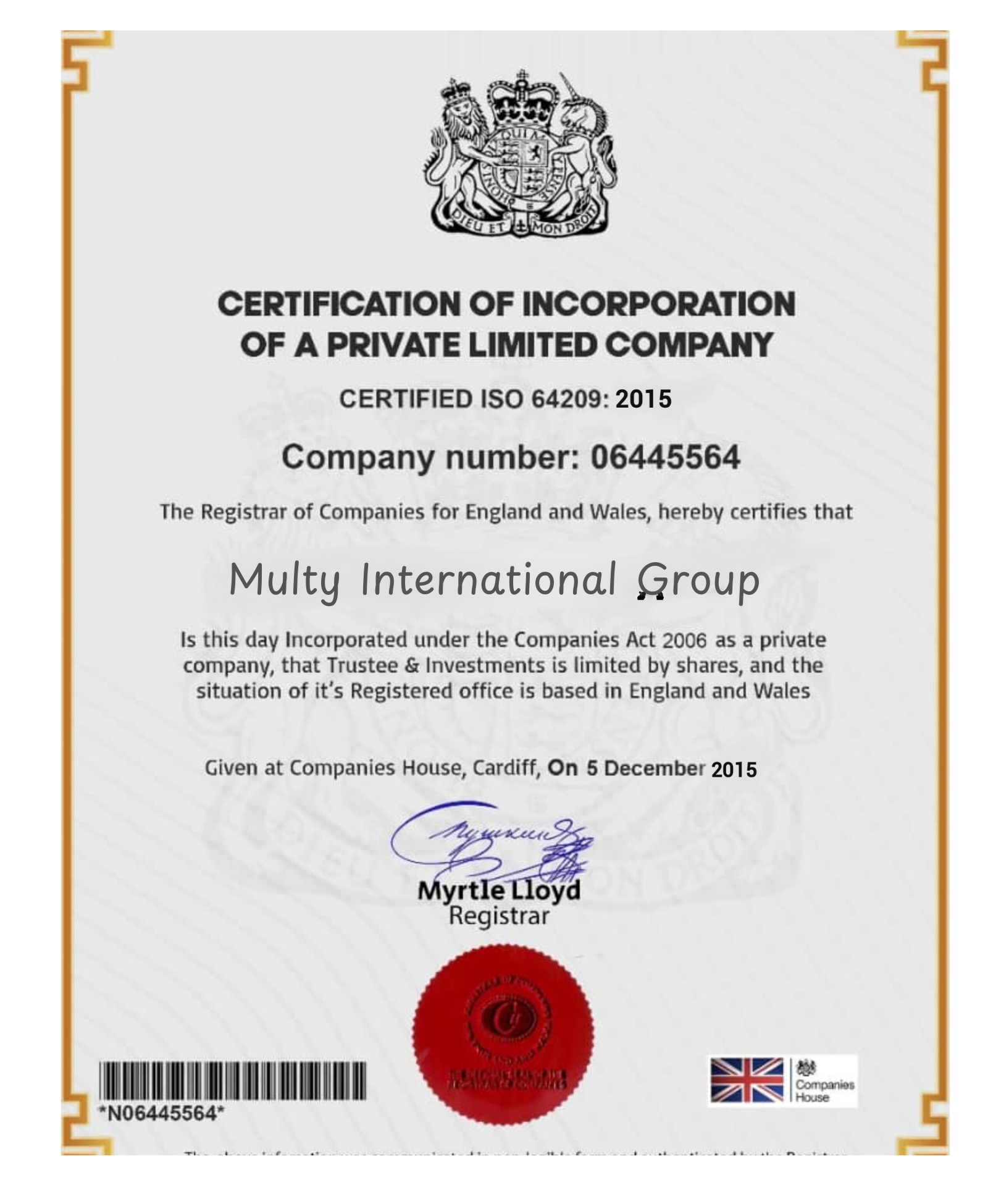 certificate